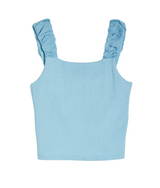 Tractr Girls' Knit Tank Top in Blue front view