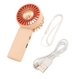 Round Handheld Desktop Mini Fan in Pink