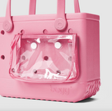 Bogg Bags Bitty Tote Blowing Pink Bubbles angled view