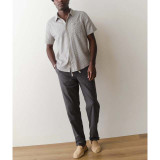 The Marine Layer Men's Stretch Selvage Short Sleeve Shirt in Light Blue Agave Print