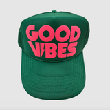 Local Beach Good Vibes Trucker Hat in Green