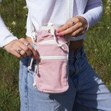 Thread Wallet Water Bottle Sling Bag in Rose Dust