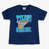 The TYLER'S Youth Basketball Tee in Navy and Light Blue