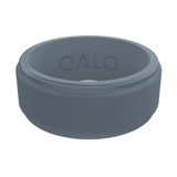 Qalo Men's Polished Step Edge Ring Stormy Grey front view