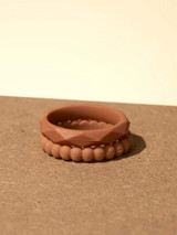 Qalo Women's Bead & Geo Double Stack Rings Hazel side view