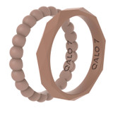 Qalo Women's Bead & Geo Double Stack Rings Hazel detail view