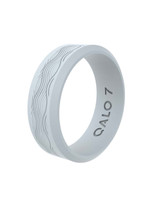 Qalo Women's Ripple Engraved Modern Ring in Serene Blue