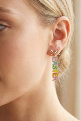 Happy Easter Bow Stud Dangle Earrings