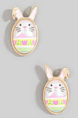 Oval Pearl Easter Egg Stud Earrings