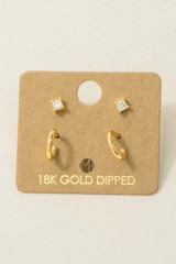 Mini Four Piece Post Stud Earrings in 18K Gold Dipped