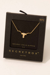 Longhorn Pendant Necklace in Gold