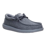 HeyDude Men's Wally Stretch Jersey Shoes Charcoal side view