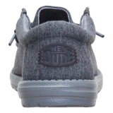 HeyDude Men's Wally Stretch Jersey Shoes Charcoal back view