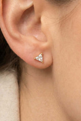 18K Gold Dipped Mini Triangle Stud Earrings