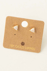 18K Gold Dipped Mini Triangle Stud Earrings in Gold