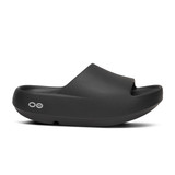 Oofos Men's OOahh+ Slides Black front view