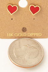 Enamel Mini Heart Stud Earrings