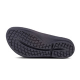 Oofos Women's OOlala Luxe Sandals Black and Latte worn view