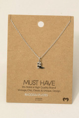 Gold Dipped Epoxy Cowboy Boots Pendant Necklace in Silver