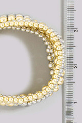 Fame Two Tone Six Piece Beaded Bracelet Set Two Tone detail