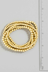 Fame Accessories Gold Dipped Ball Bead Bracelet Set detail view