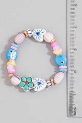 Ceramic Hearts And Flowers Beaded Bracelet