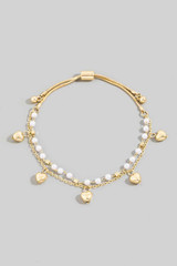 Mini Heart Charms Mixed Layered Chains Bracelet