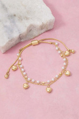 Mini Heart Charms Mixed Layered Chains Bracelet