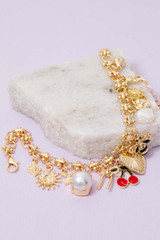 Fame Accessories Assorted Charms Intricate Chain Bracelet full view