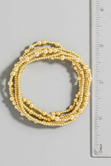 Fame Accessories Mixed Mini Gold Dipped Beaded Bracelet detail view