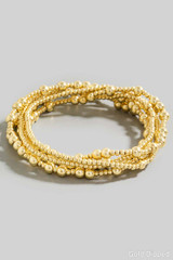 Fame Accessories Mixed Mini Gold Dipped Beaded Bracelet detail view