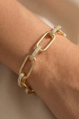 Gold Dipped Mixed Oval Chain Link Bracelet