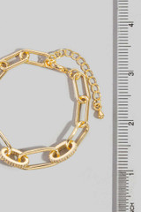 Gold Dipped Mixed Oval Chain Link Bracelet