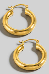 Gold Plated Tube Hoop Earrings