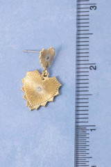 Gold Dipped Double Heart Stud Dangle Earrings