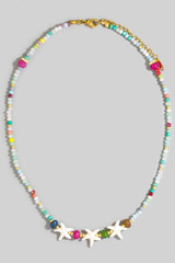 Beaded Starfish Charms Necklace