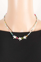 Beaded Starfish Charms Necklace