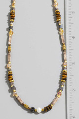 Mixed Beads Link Adjustable Necklace