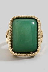 Fame Accessories Rectangle Resin Vintage Style Open Band Ring side view