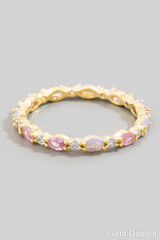 Fame Accessories Gold Dipped Oval Eternity Band Ring in gold band detail