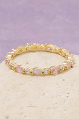 Fame Accessories Gold Dipped Oval Eternity Band Ring in gold