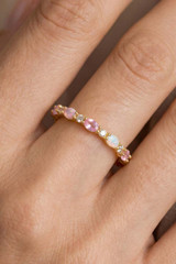 Fame Accessories Gold Dipped Oval Eternity Band Ring in gold detail view