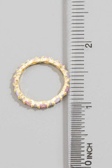 Fame Accessories Gold Dipped Oval Eternity Band Ring in gold stone detail