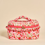 The Darling Effect Glam & Go Quilted Cosmetic Bag Strawberry Fields front