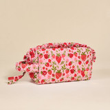 The Darling Effect Essentials Quilted Cosmetic Pouch in Strawberry Fields