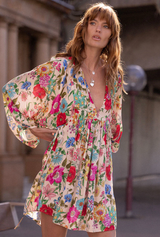Spell Women's Valley of the Dolls Boho Mini Dress in Opal detail view