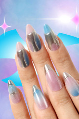 Never Have I Ever Titanium Jelly Press-On Nails in almond shape