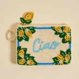 The Darling Effect Handcrafted Beaded Pouch Ciao Bella detail view