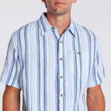The Criquet Men's Beachcomber Short Sleeve Shirt in Blue