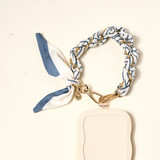 The Darling Effect Call Me Later Phone Scarf - Bluebell Stripe